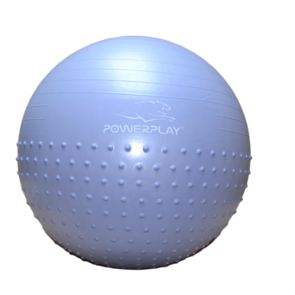 М'яч для фітнесу (фітбол) напівмасажний PowerPlay 4003 Ø75 cm Gymball Sky Blue + помпа