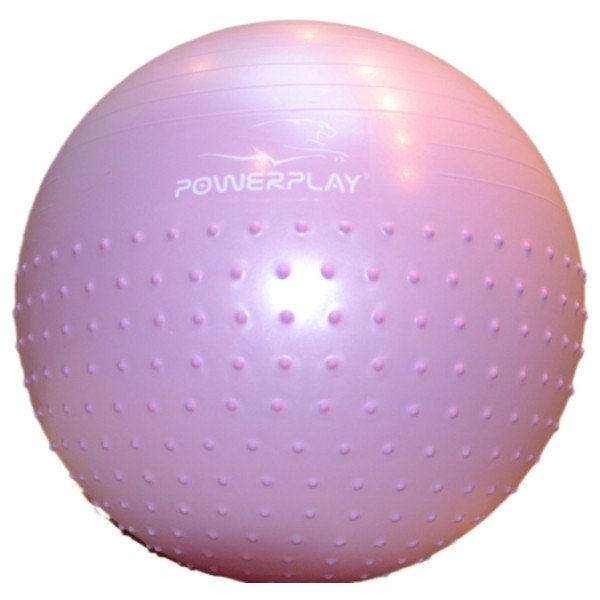 М'яч для фітнесу (фітбол) напівмасажний PowerPlay 4003 Ø75 cm Gymball Бузковий + помпа