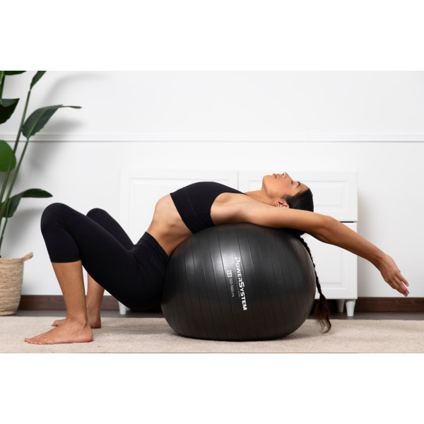М'яч для фітнесу (фітбол) Power System PS-4011 Ø55 cm PRO Gymball Black