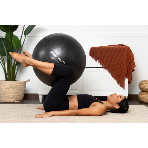 М'яч для фітнесу (фітбол) Power System PS-4011 Ø55 cm PRO Gymball Black