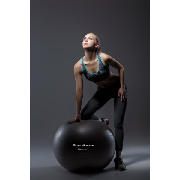 М'яч для фітнесу (фітбол) Power System PS-4011 Ø55 cm PRO Gymball Black