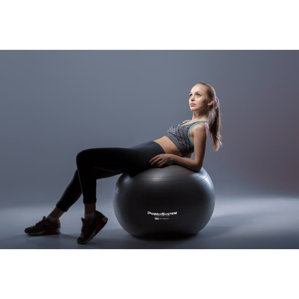 М'яч для фітнесу (фітбол) Power System PS-4011 Ø55 cm PRO Gymball Black
