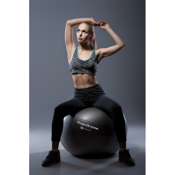 М'яч для фітнесу (фітбол) Power System PS-4011 Ø55 cm PRO Gymball Black