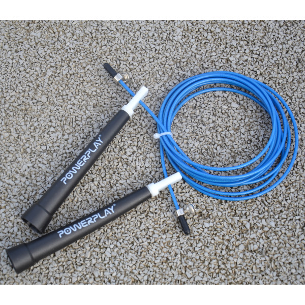 Скакалка швидкісна PowerPlay 4202 Ultra Speed Rope Синя (2,9m.)