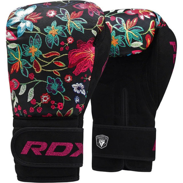Боксерські рукавиці RDX FL-3 FLORAL BLACK-12 унцій (капа в комплекті)