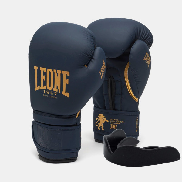 Боксерські рукавиці Leone GN059B Blue Edition 10 унцій (капу в комплекті)