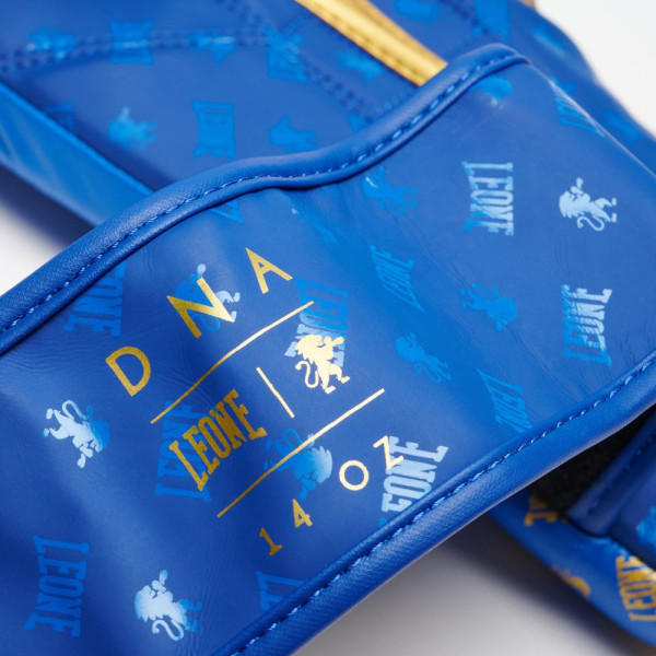 Боксерські рукавиці Leone GN220 DNA Blue 12 унцій (бинти 4 м. в комплекті)