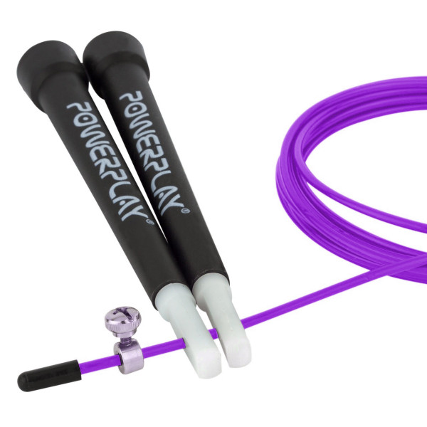 Скакалка швидкісна PowerPlay 4202 Ultra Speed Rope Фіолетова (2,9m.)