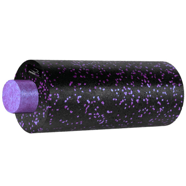 Масажний ролик (роллер) гладкий PowerPlay PP-4348 2 in 1 EPP Foam Roller Чорно/Фіолетовий (33x14см.)