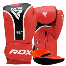 Боксерські рукавиці RDX AURA PLUS T-17 Red/Black 14 унцій (капа в комплекті)