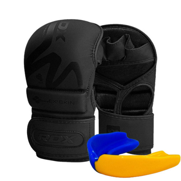 Рукавиці для ММА (Греплінгові рукавички) RDX T15 Noir Inner Matte Black XL