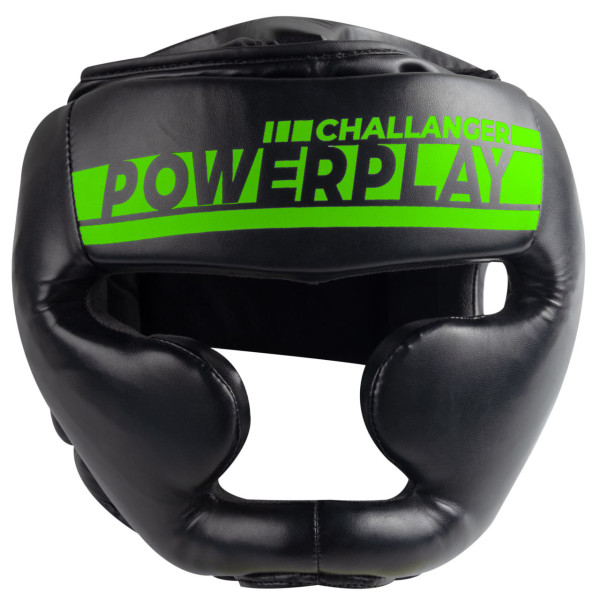 Боксерський шолом тренувальний PowerPlay 3048 Чорно-Зелений L
