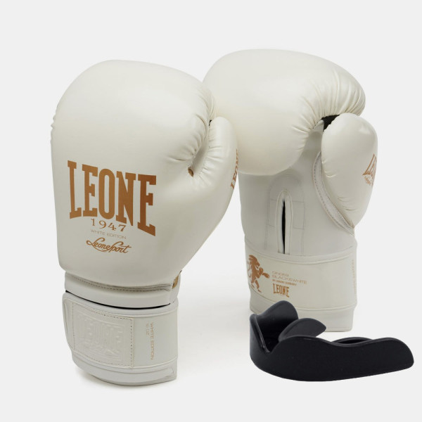 Боксерські рукавиці Leone GN059W White/Gold 12 унцій (капу в комплекті)