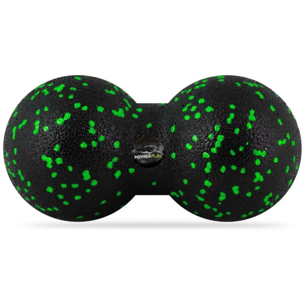 Масажний м'яч подвійний PowerPlay PP-4353 Epp foam peanut ball (d12*24cm.) Чорно/Зелений