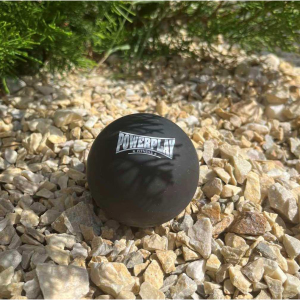 Масажний силіконовий м'яч PowerPlay PP-4354 Silicone Lacrosse Ball (6.3см.) Чорний