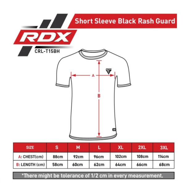 Рашгард із коротким рукавом RDX T15 Black S